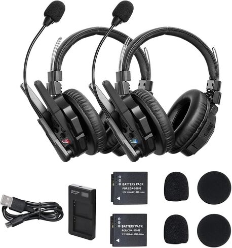 SYNCO XTalk XMax5 Wireless Intercom Headset System with Dual-Ear Design Telephone Headsets System Random Master Device,2.4GHz Full Duplex 500 M/1640 FT for 5-Person Team Communication in Saudi Arabia