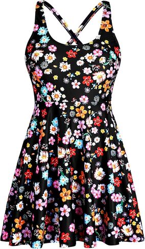 HUAKARY فستان سباحة قطعة واحدة للنساء لباس سباحة 2026 للتحكم في البطن وحزام قابل للتعديل بدلة استحمام متواضعة لطيفة in Kuwait