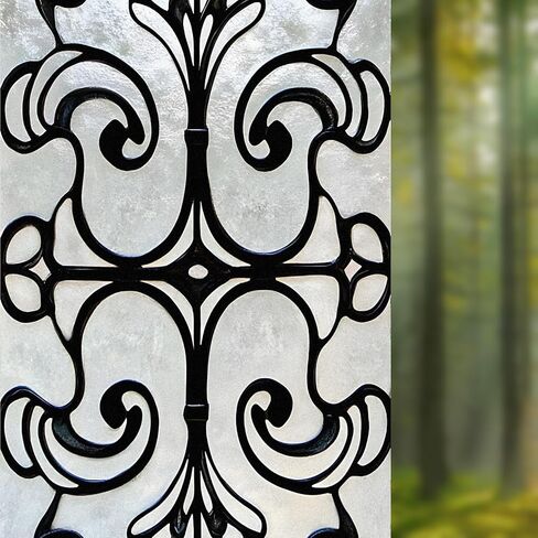 Nuxovilar Gothic Window Film, Purple Glass Window Privacy Film 17.5×39.3 Inch Lattice Cling Decorative, Purple Abstraction Gothic Windows Cling for Windows Bathroom Home in Saudi Arabia