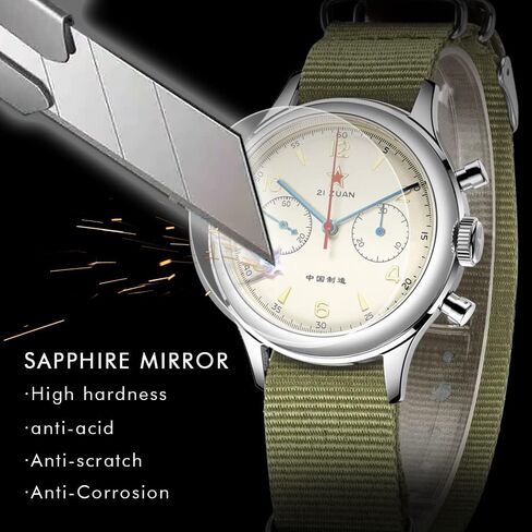 Retro-Chronograph 1963 Original Seagull ST1901 Movement Men Mechanical Watch Hand Winding Sapphire & Acrylic Mirror Pilot Wristwatch in Saudi Arabia