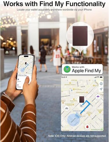 Genuine Leather Wallet for Men with Smart Tracker Works with Find My App RFID Blocking Bifold Design Holds 13 Cards Coin Pocket and ID Window (Brown) in Saudi Arabia