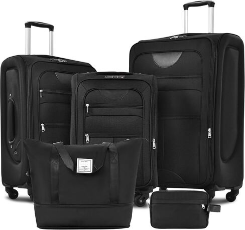 Luggage Sets 5 Piece Softside Expandable Lightweight Durable Softshell Suitcase Sets Spinner Wheels TSA Lock in Saudi Arabia