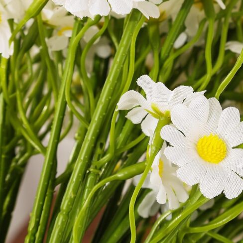 6pcs/Bouquet Artificial Daisy Flowers Small Daisy Fake Flower Bouquet for Wedding Party Table Decoration,Head 2.6cm in Saudi Arabia