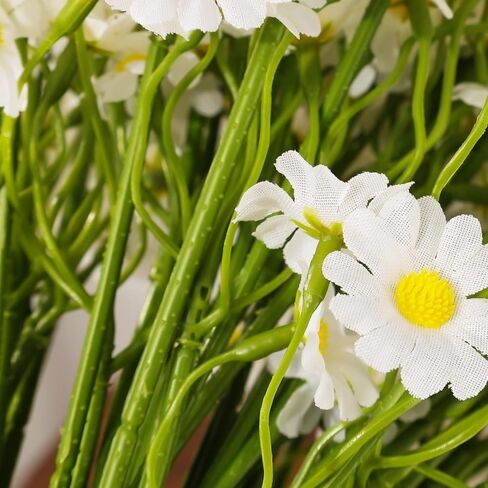 6pcs/Bouquet Artificial Daisy Flowers Small Daisy Fake Flower Bouquet for Wedding Party Table Decoration,Head 2.6cm in Saudi Arabia