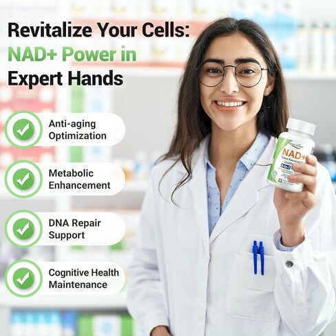 Nature Whisper® NAD+ مكملات ريسفيراترول، مركب 6 في 1 مع ترانس ريسفيراترول وأوروليثين أ، أشواغاندا، بذور العنب ومستخلص لحاء الصنوبر للطاقة الخلوية والشيخوخة الصحية - 60 كبسولة in Kuwait