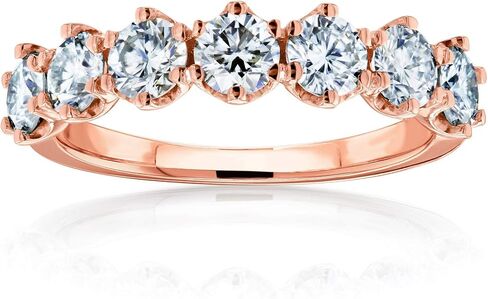 Kobelli 7-Stone Prong Set Moissanite Ring 1 1/10 Carat TW in 14k Rose Gold, 5.5 in Saudi Arabia