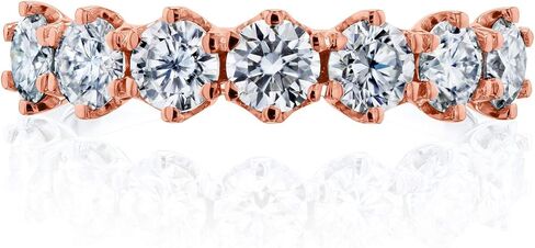 Kobelli 7-Stone Prong Set Moissanite Ring 1 1/10 Carat TW in 14k Rose Gold, 5.5 in Saudi Arabia