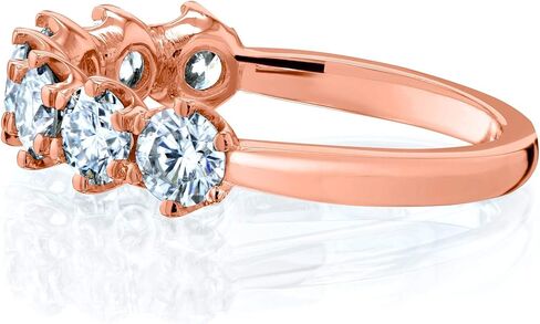 Kobelli 7-Stone Prong Set Moissanite Ring 1 1/10 Carat TW in 14k Rose Gold, 5.5 in Saudi Arabia
