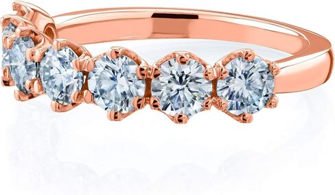 Kobelli 7-Stone Prong Set Moissanite Ring 1 1/10 Carat TW in 14k Rose Gold, 5.5 in Saudi Arabia