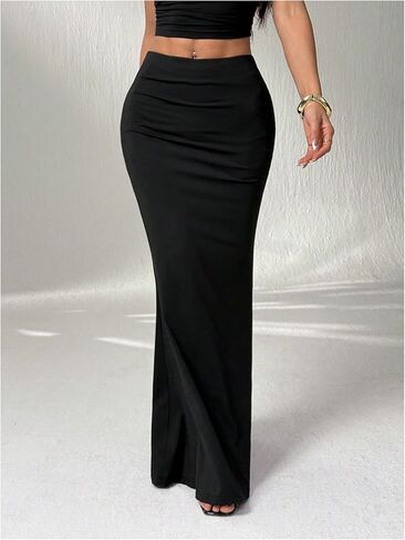 GORGLITTER Women's High Waisted Bodycon Maxi Skirt Flowy Elegant Cocktail Long Skirts in Saudi Arabia