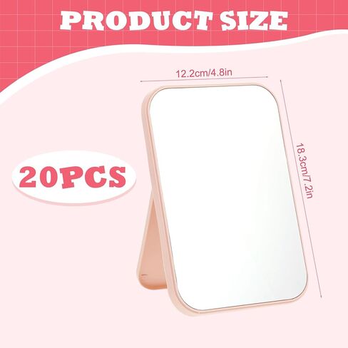 20 قطعة من مرايا حفلات السبا للنساء، مرايا مكياج وردية مع حامل قابل للطي، مجموعة مرايا للطاولة، هدايا لحفلات أعياد الميلاد، ملحقات للنوم، لوازم وهدايا يوم السبا in Kuwait