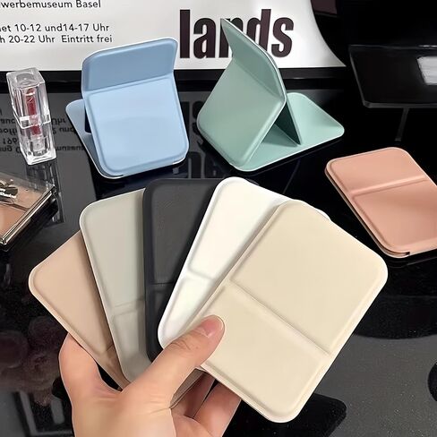 4.25-Inch Foldable Makeup Mirror with Frame, Mini Stylish Vanity Mirror for Desktop Use in Dorms, Offices, Homes, and Travel, (Pink) in Saudi Arabia