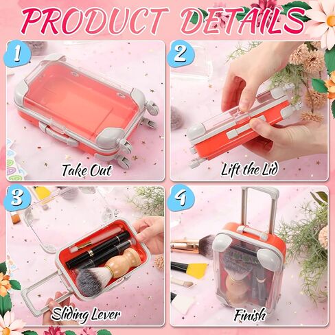 Soulchen 96 Pcs Christmas Mini Suitcase Party Favor 6 Mini Luggage Party Favor Gift Box with 90 DIY Stickers Plastic Trip Gift for Girls Weekend for Candy Makeup Jewelry Birthday Wedding Bachelorette in Saudi Arabia