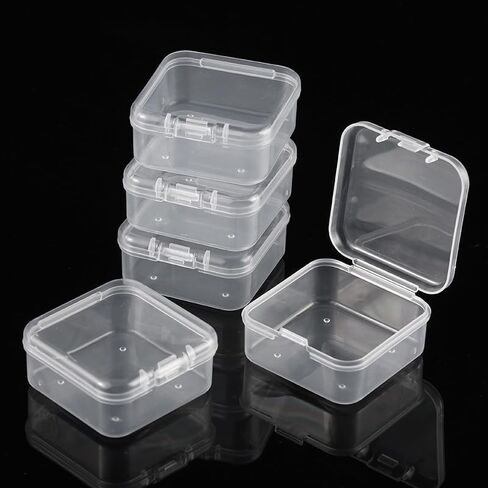 6 Pcs Mini Plastic Storage Containers Box with Lid, Clear Small Plastic Containers Case Organizer for Collecting Small Items, Beads, Crafts Accessories (4.3x4.3x2cm) in Saudi Arabia