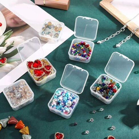 6 Pcs Mini Plastic Storage Containers Box with Lid, Clear Small Plastic Containers Case Organizer for Collecting Small Items, Beads, Crafts Accessories (4.3x4.3x2cm) in Saudi Arabia
