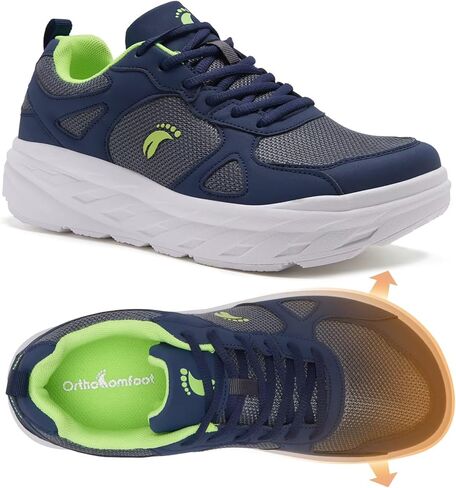 Men's Orthopedic Diabetic Wide Toe Box Walking Shoes: Comfortable Arch Support Plantar Fasciitis Orthotics Sport Shoes, Swollen Feet Casual Running Tennis Sneakers for Foot and Heel Pain Relief in Saudi Arabia