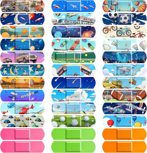 360 قطعة من الضمادات الكرتونية للأطفال، 33 نمطًا كرتونيًا بأنماط متنوعة، نسيج مقاوم للماء ومرن للجروح والخدوش، ضمادات لاصقة ملونة للأطفال والصغار in Kuwait