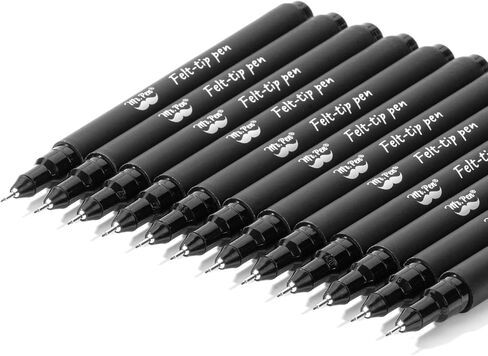 Mr. Pen- Drawing Pens for Artists, 0.8mm, 12 Pack, Black Artist Pens, Micro Pens for Drawing, Ink Pens for Drawing, Sketch Pens, Micro Pen, Fineliner Pens, Bible Journaling Pens, Fine Point in Kuwait