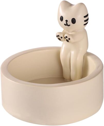 Cartoon Kitten Candle Holder, Handmade Resin Candlesticks Cat Warming Paws Hands Cute Scented Light Holder Funny Kawaii Ornament for Girls Women Cat Lover Gifts Home Room Desk Decor, White in Saudi Arabia