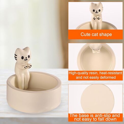 Cartoon Kitten Candle Holder, Handmade Resin Candlesticks Cat Warming Paws Hands Cute Scented Light Holder Funny Kawaii Ornament for Girls Women Cat Lover Gifts Home Room Desk Decor, White in Saudi Arabia