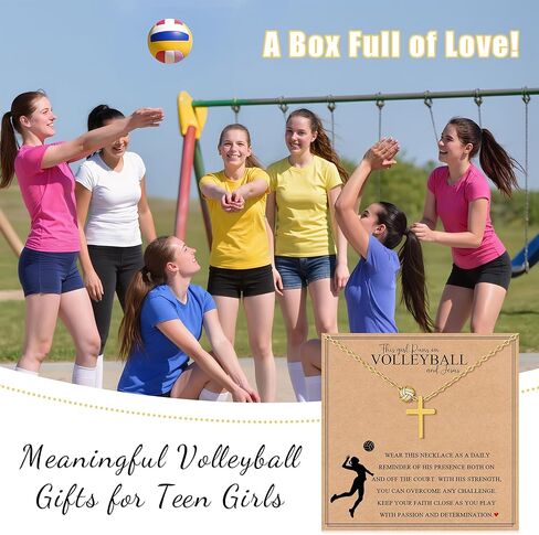 JoycuFF 𝐕𝐨𝐥𝐥𝐞𝐲𝐛𝐚𝐥𝐥 𝐍𝐞𝐜𝐤𝐥𝐚𝐜𝐞 𝐆𝐢𝐟𝐭𝐬 للنساء المراهقات، هدايا للكرة الطائرة المتقاطعة للفريق in Kuwait