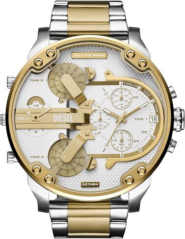 Diesel Men's Mr. Daddy Three-Hand Two-Tone Stainless Steel Watch (Model: DZ7494) in Saudi Arabia