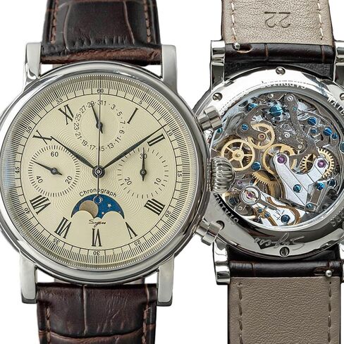 Sugess MoonPhase Master SUM199BX Gold Swan Neck 40mm ST1908 ساعة يد ميكانيكية كرونوغراف للرجال Seagull 1963 in Kuwait