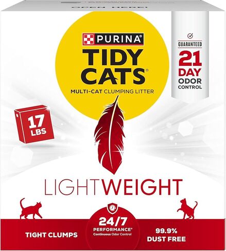 Purina Tidy Cats Lightweight, Low Dust, Clumping Cat Litter Odor Control 24/7 Performance Multi Cat Litter - 12 lb. Box in Kuwait