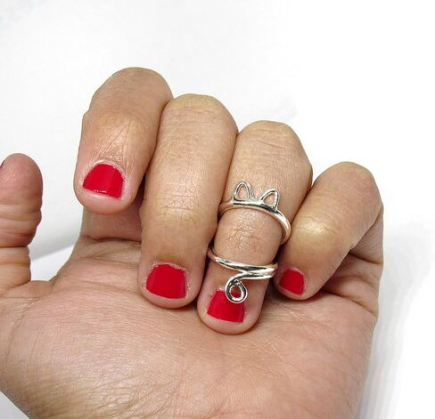 Cat Swan Adjustable Silver Splint Ring for PIP or DIP Joint in Saudi Arabia