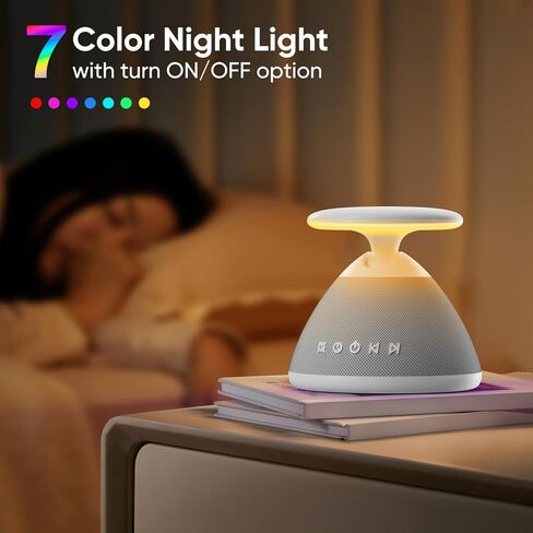 White Noise Sound Machine for Sleeping, 50 Non-Looping Soothing Sounds, 7 Color Night Light with Adjustable Brightness, Timer & Alarm Clock, Touch Screen Control for Baby, Kids, Adults, Home & Travel in Saudi Arabia
