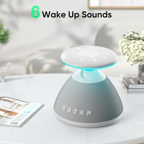White Noise Sound Machine for Sleeping, 50 Non-Looping Soothing Sounds, 7 Color Night Light with Adjustable Brightness, Timer & Alarm Clock, Touch Screen Control for Baby, Kids, Adults, Home & Travel in Saudi Arabia