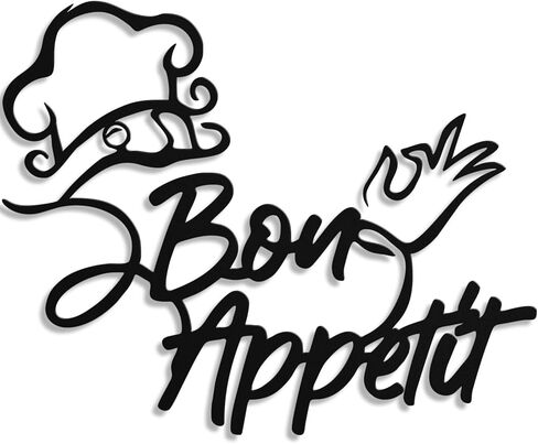 Hnatzu Vintage French Metal Wall Art,Bon Appétit Kitchen Decor for Dining Room & Home Bar,European Cafe Style Artistic Piece for Wall,Unique Gift in Saudi Arabia