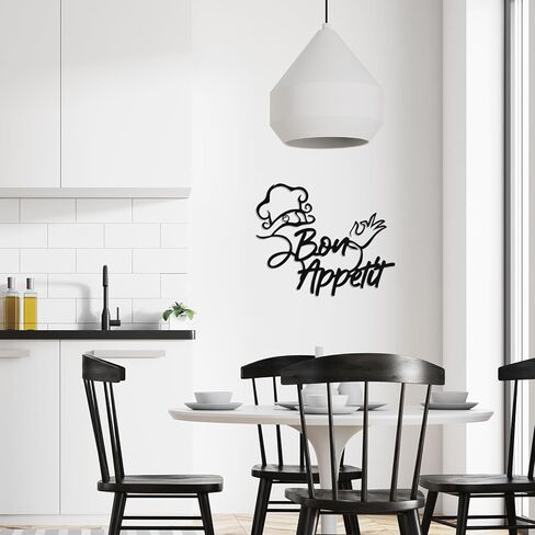 Hnatzu Vintage French Metal Wall Art,Bon Appétit Kitchen Decor for Dining Room & Home Bar,European Cafe Style Artistic Piece for Wall,Unique Gift in Saudi Arabia