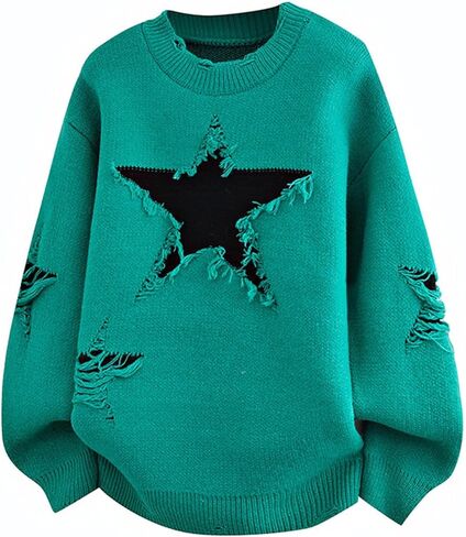 الرجال خمر سترة ستار الجرافيك سترة للجنسين لطيف حجم كبير البلوزات Crewneck طويلة الأكمام البلوزات in Kuwait