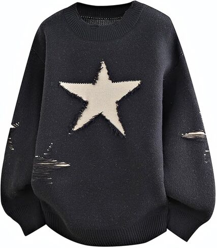 الرجال خمر سترة ستار الجرافيك سترة للجنسين لطيف حجم كبير البلوزات Crewneck طويلة الأكمام البلوزات in Kuwait