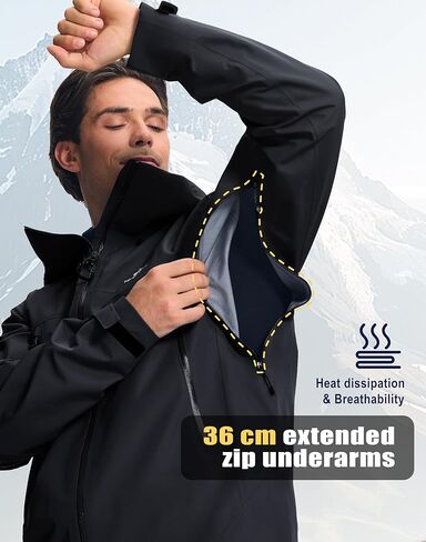 Pioneer Camp Men's Ski Jacket Waterproof Insulated Snowboard Hooded 3L Hard Shell Windproof Winter Mountain Snow Coat Hiking in Saudi Arabia