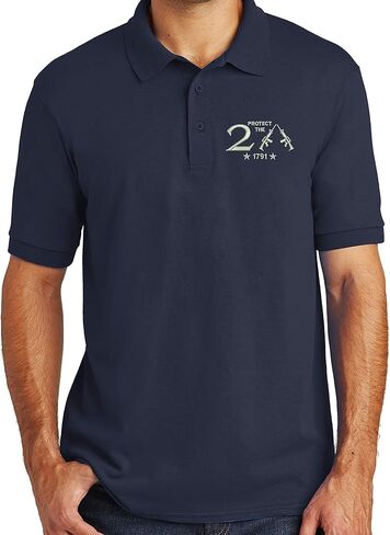 Amazingقمصان حماية التعديل الثاني 1791 AR15 البنادق الحق الحرية المطرزة الرجال قميص بولو بكم قصير قميص جديد in Saudi Arabia