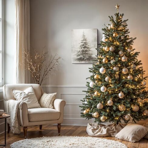 FISWAFY Christmas Tree Wall Art, Rustic Winter Snowy Christmas Tree Canvas Wall Art Prints, Christmas Wall Decorations, Christmas Poster Pictures Wall Decor for Home Office, 11x14 Inch Framed in Saudi Arabia