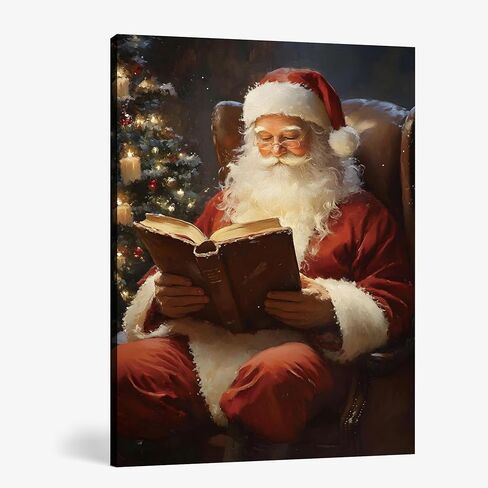 FISWAFY Christmas Tree Wall Art, Rustic Winter Snowy Christmas Tree Canvas Wall Art Prints, Christmas Wall Decorations, Christmas Poster Pictures Wall Decor for Home Office, 11x14 Inch Framed in Saudi Arabia