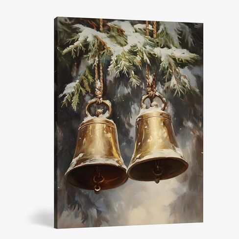 FISWAFY Christmas Tree Wall Art, Rustic Winter Snowy Christmas Tree Canvas Wall Art Prints, Christmas Wall Decorations, Christmas Poster Pictures Wall Decor for Home Office, 11x14 Inch Framed in Saudi Arabia