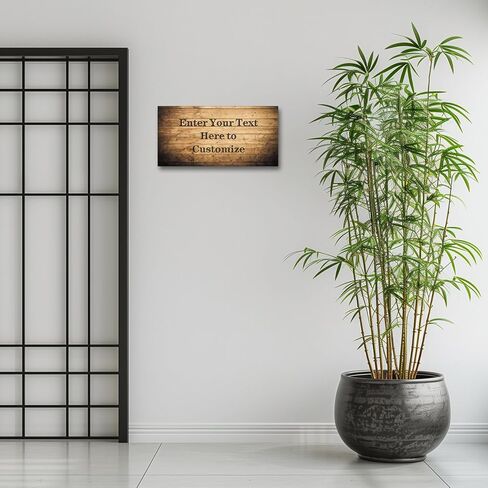 Custom Family Sign Wall Art Personalized Quote Sign Canvas Prints Text on Wooden Background Home Decor Framed (12"x6") in Saudi Arabia