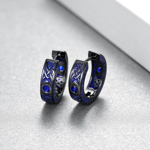 Mens Hoop Earrings 925 Sterling Silver Hoop Earrings Men Viking Jewelry Gifts for Men Women in Saudi Arabia