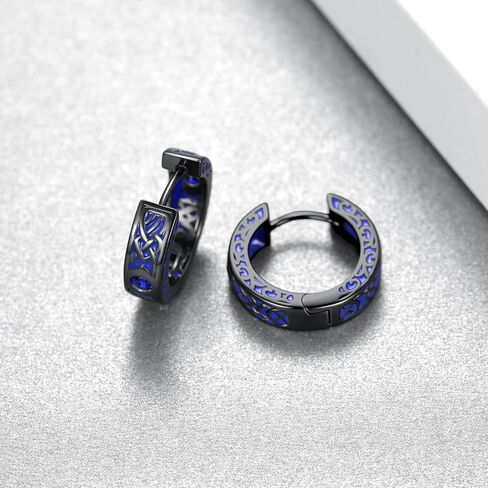 Mens Hoop Earrings 925 Sterling Silver Hoop Earrings Men Viking Jewelry Gifts for Men Women in Saudi Arabia