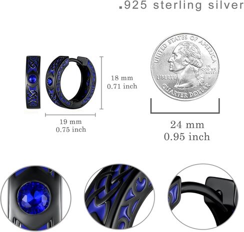 Mens Hoop Earrings 925 Sterling Silver Hoop Earrings Men Viking Jewelry Gifts for Men Women in Saudi Arabia