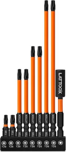 Phillips Pozidriv Slotted Bits for Electricians LATTOOK 9PCS Impact Electrician Bit Set Electricians Screwdriver Bit Combination Bits for Electricians, FPZ2 FPH2#2 Phillips Pozidriv Bit, S2 Steel in Kuwait