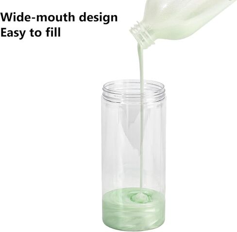 موزع زجاجات مضخة قابلة لإعادة الملء من Yebeauty، قطعتان 40.5 أونصة/1200 مل موزع صابون شفاف برطمان واسع الفم على شكل موزع مضخة غسول فارغ لشامبو الحمام وغسول الجسم in Kuwait