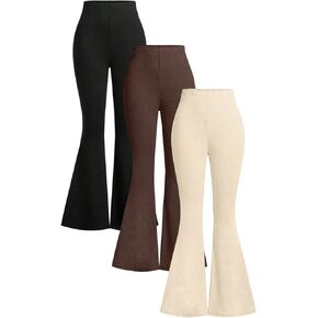 SOLY HUX Women's Flare Leggings 3 Packs Casual Bell Bottom Skinny Pants Going Out Outfit Fall Clothes in Kuwait