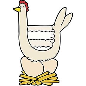 Cute Silly Kids Cartoon Animal - Chicken Vinyl Decal Bumper Sticker (12" Tall) in Saudi Arabia