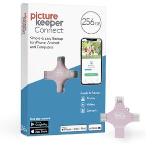 Picture Keeper Connect for iPhone, Android, USB-C, PC & Mac - 256GB USB Stick Backup for Photos, Videos, Contacts, Flash Drive Memory Backup, External Storage Thumb Drive - 256GB, Turqoise in Kuwait