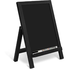 4 علامات على لوحة الطباشير الطاولة الصغيرة 9.5 "× 14" لوحة الطباشير المصغرة المغناطيسية مع حافلة إطار خشبي لوحة القائمة كونترتوب لوك لمدرسة مقهى المطبخ ، براون in Kuwait